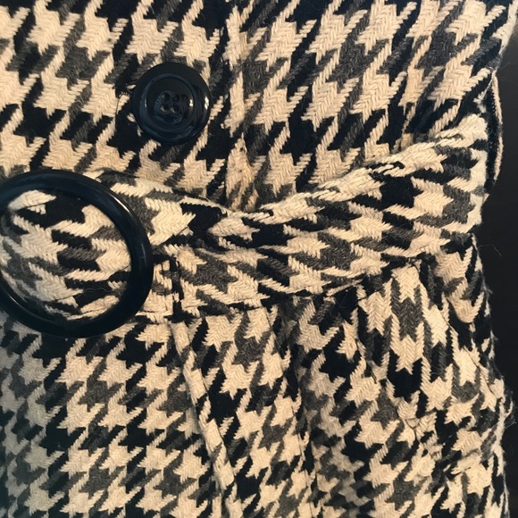 Women long wool coat  white, gray and black - Picture 6 of 8